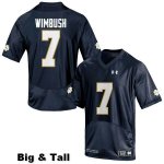 Notre Dame Fighting Irish Men's Brandon Wimbush #7 Navy Blue Under Armour Authentic Stitched Big & Tall College NCAA Football Jersey JPF3499ZW